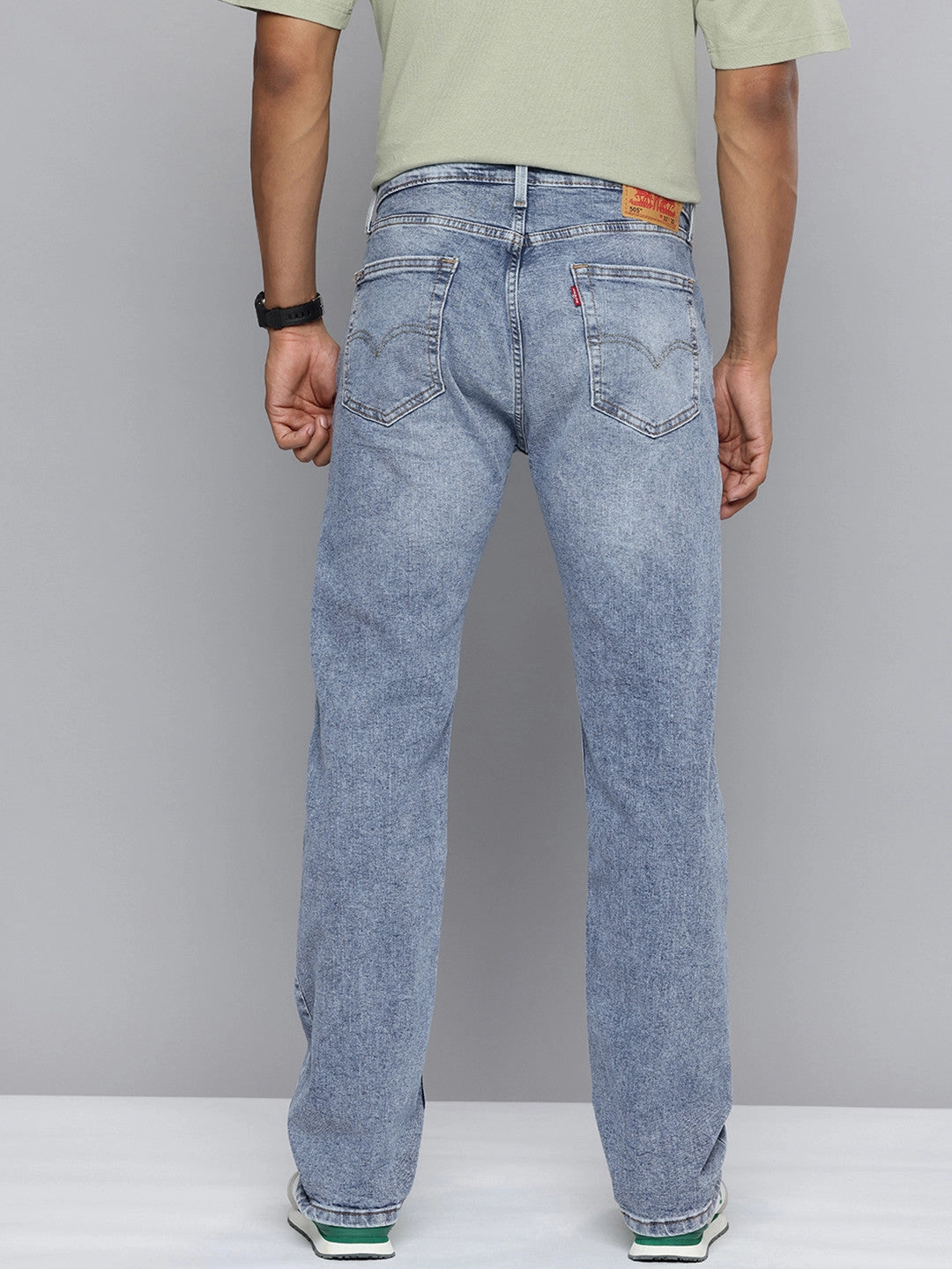 Men's 505 Light Indigo Straight Fit Mid Rise Jeans Casual Comfort