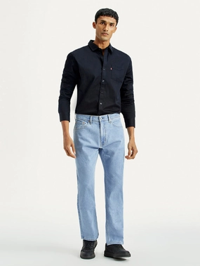 Men's 505 Light Indigo Straight Fit Mid Rise Jeans Timeless Look