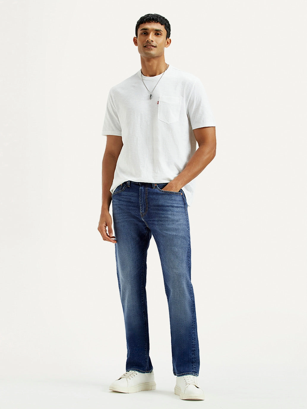 Men's 505 Light Indigo Straight Fit Mid Rise Linen Jeans Non Toxic Textile Certified