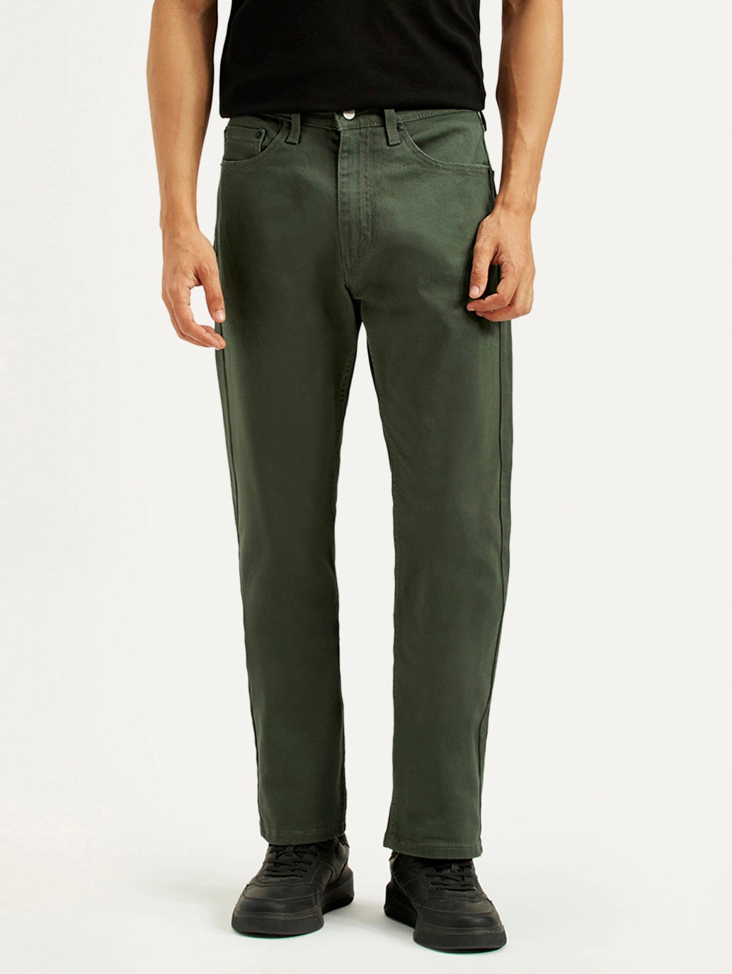 Weekend Getaway Outdoor Adventure Picnic Style Picnic Style Textured Men's 505 Olive Green Overdyed Straight Fit Mid Rise Jeans