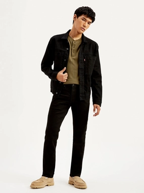 Men's 511 Black Slim Fit Mid Rise Selvedge Jeans Flat Lock Stitching