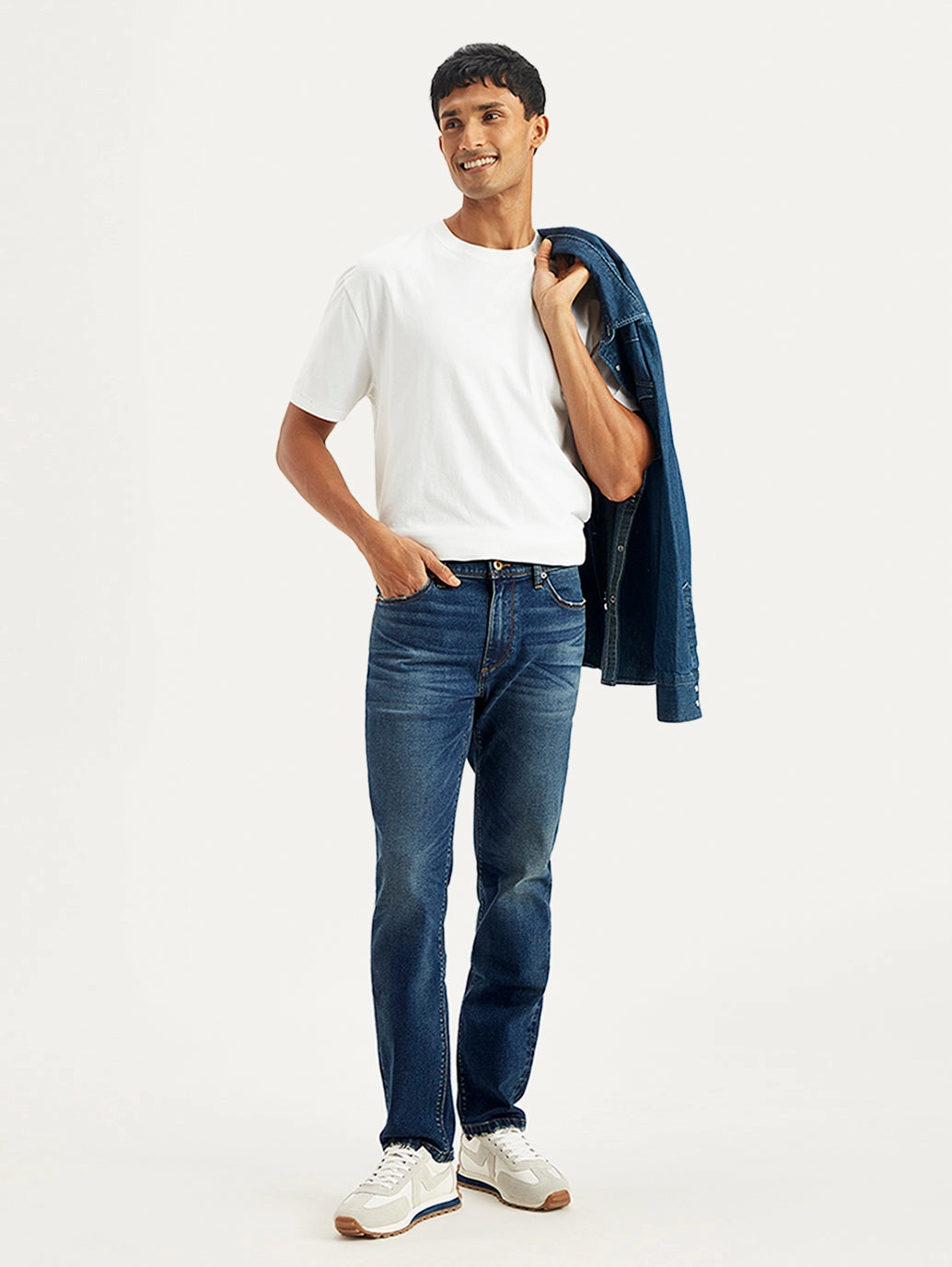 Men's 511 Blue Slim Fit Mid Rise Jeans City Ready Street Mood