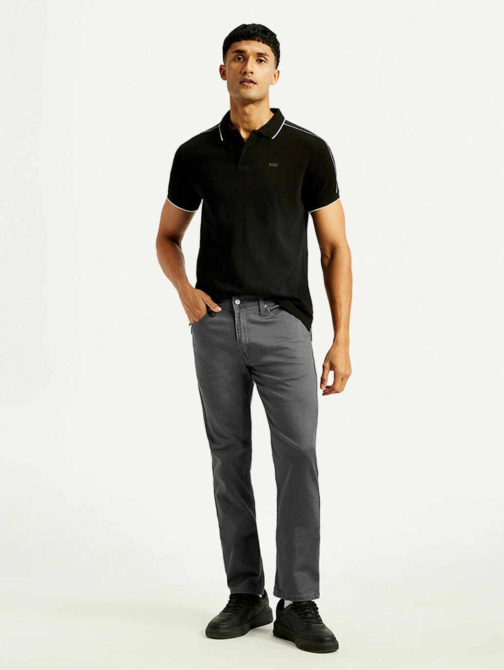 Men's 511 Charcoal Grey Overdyed Slim Fit Mid Rise Jeans Cool Outfit