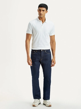 Men's 511 Dark Indigo Slim Fit Mid Rise Selvedge Jeans Balanced Look Comfortable Appearance