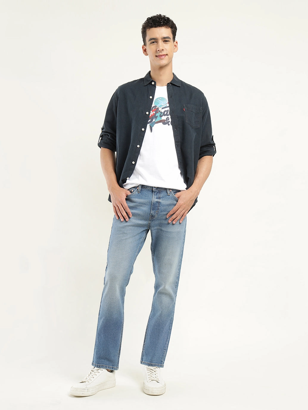 Relaxed Style Neutral Men's 511 Indigo Slim Fit Mid Rise Jeans