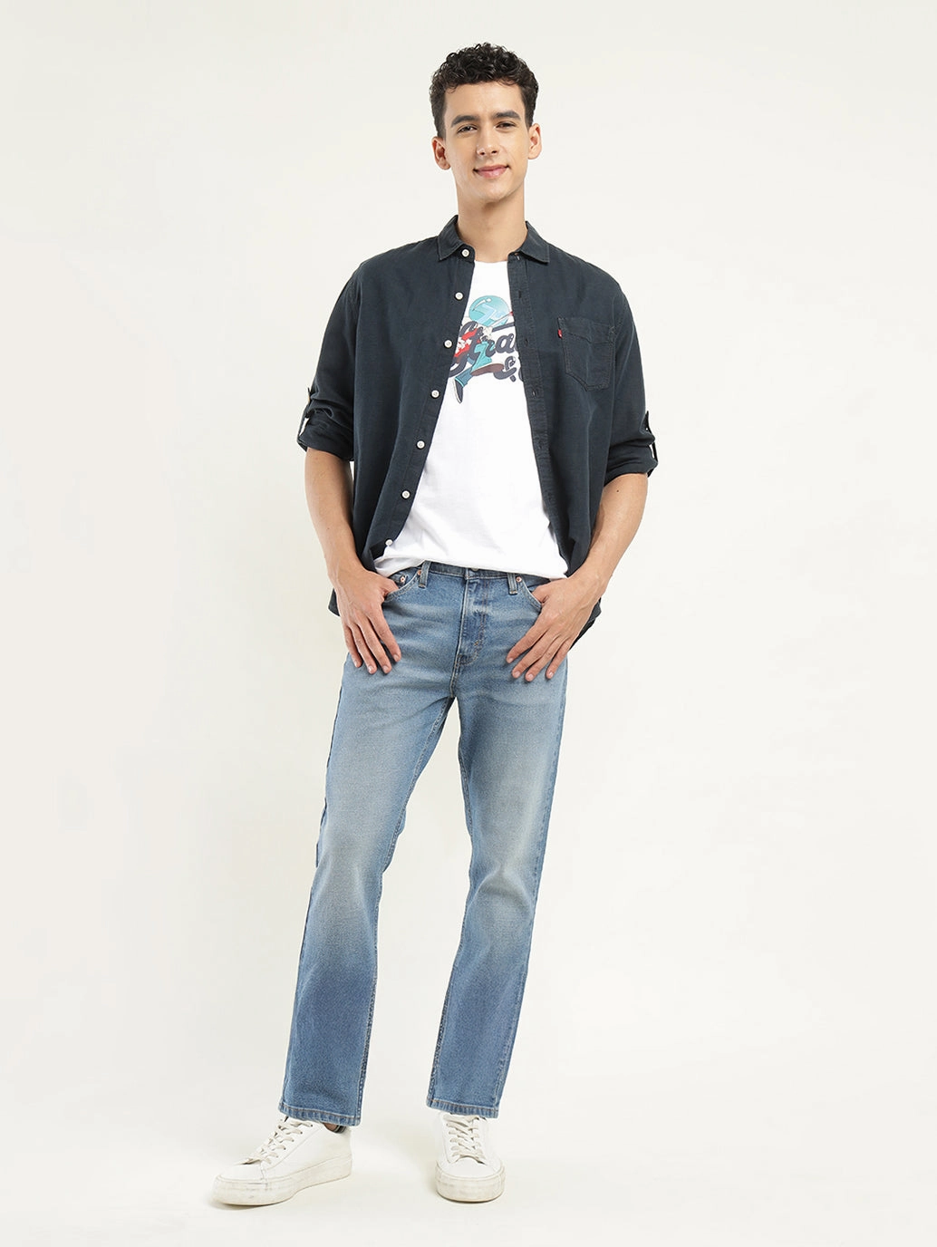 Casual Staple Men's 511 Indigo Slim Fit Mid Rise Jeans