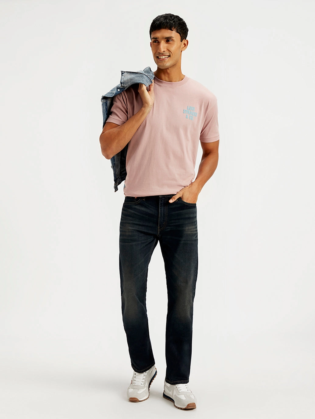 Men's 511 Navy Blue Slim Fit Mid Rise Jeans Classic Wear Slim Unisex Wear Classic Professional Wear