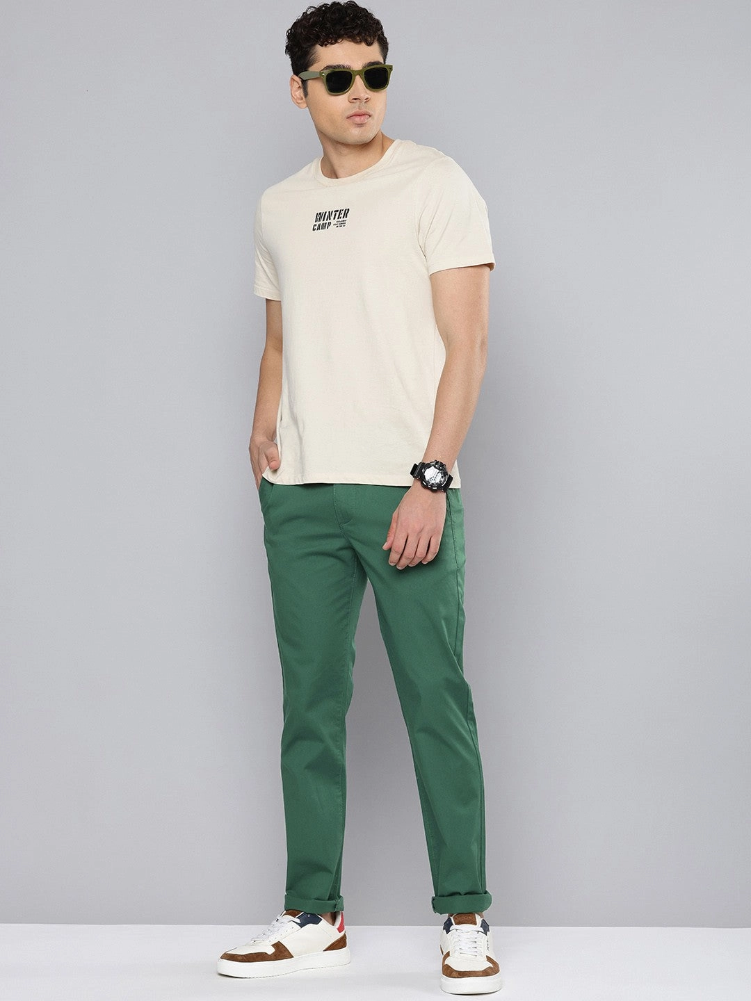Men's 511 Slim Fit Green Chinos Comfy Feel Printed design
