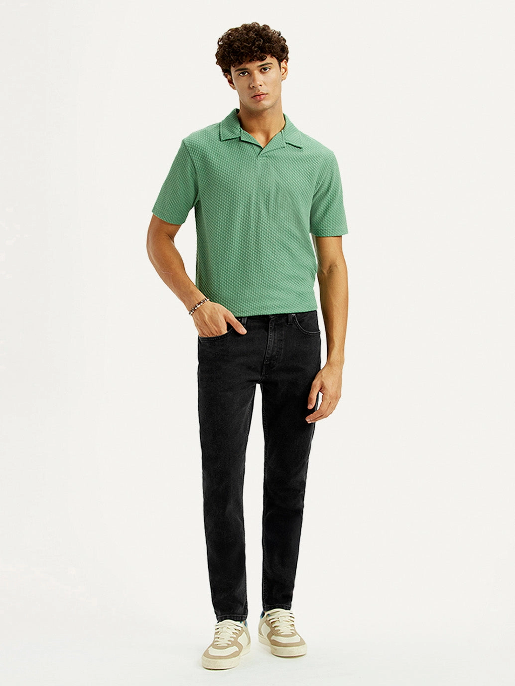 Men's 512 Black Slim Tapered Fit Mid Rise Jeans Multi Layer Knee Reinforcement Fit Focus