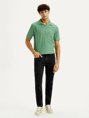 Men's 512 Black Slim Tapered Fit Mid Rise Jeans Multi Layer Knee Reinforcement Fit Focus