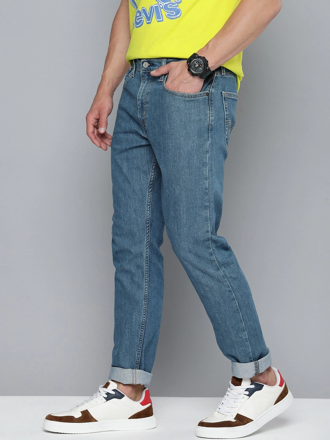 Men's 512 Blue Slim Tapered Fit Mid Rise Jeans Wardrobe Choice Grab And Go