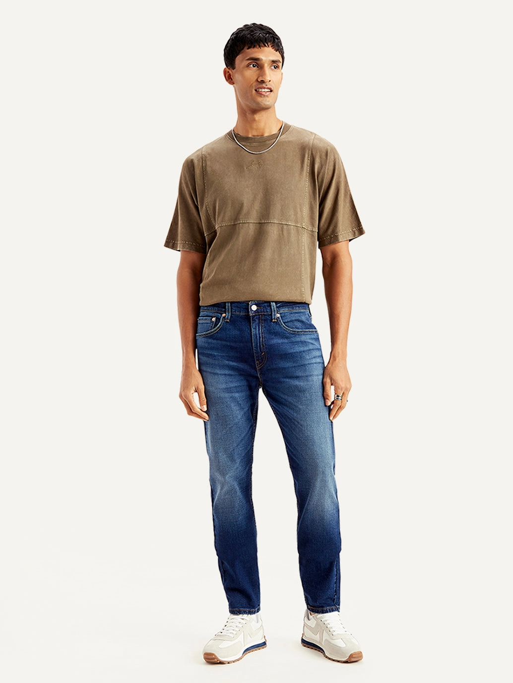 Relaxed Basics Men's 512 Blue Slim Tapered Fit Mid Rise Jeans