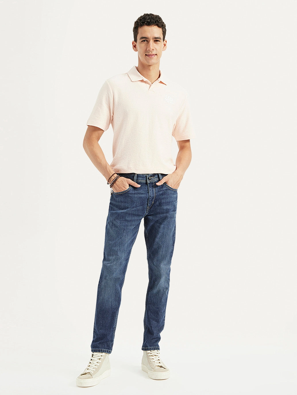 Men's 512 Dark Blue Slim Tapered Fit Mid Rise Jeans Affordable Fashion Lover