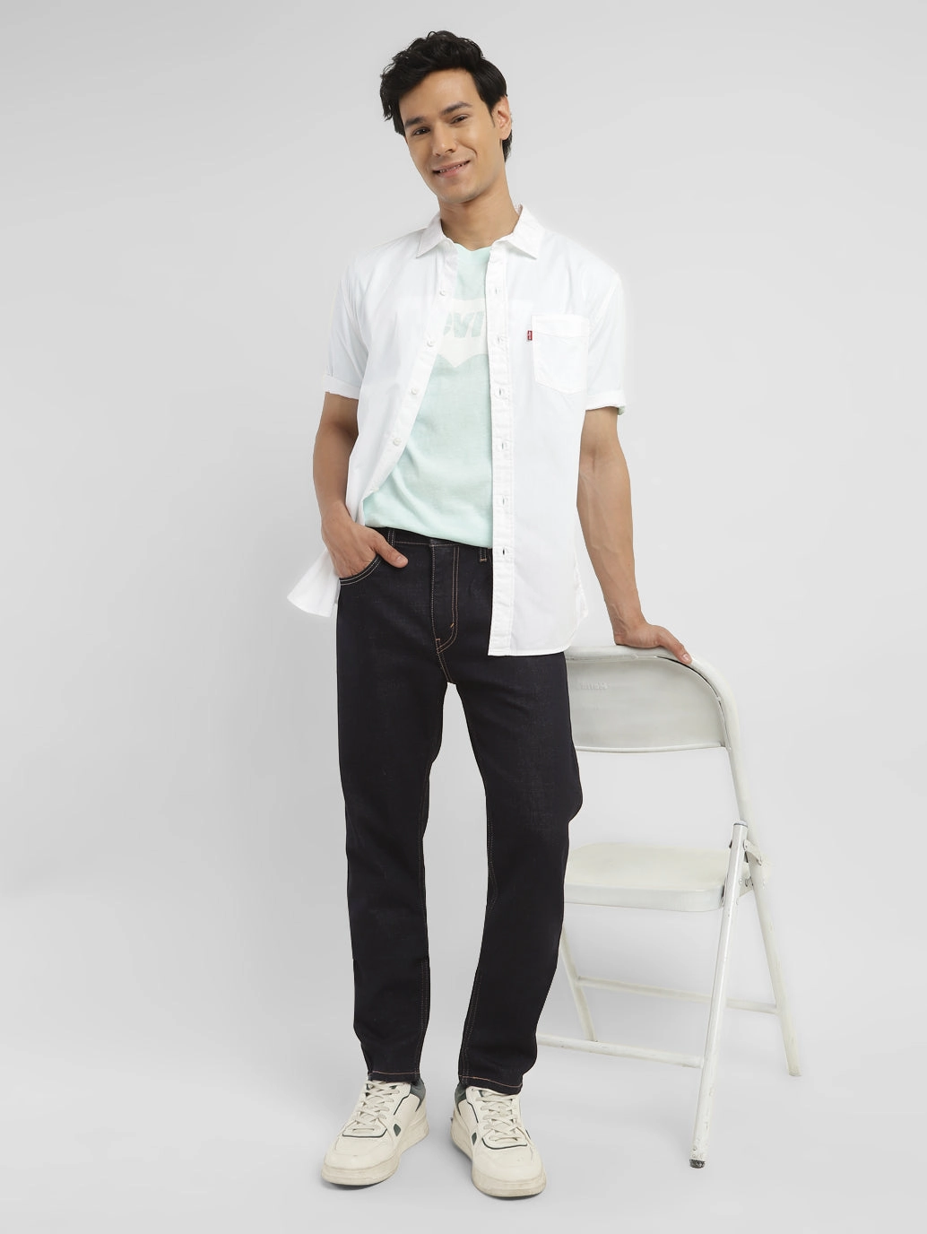 Festival Outfit Comfy Anywhere Fit Men's 512 Dark Indigo Slim Tapered Fit Mid Rise Jeans