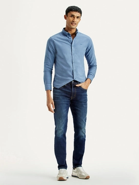 Men's 512 Dark Indigo Slim Tapered Fit Mid Rise Jeans Autumn Days Unisex Wear Teen Outfit