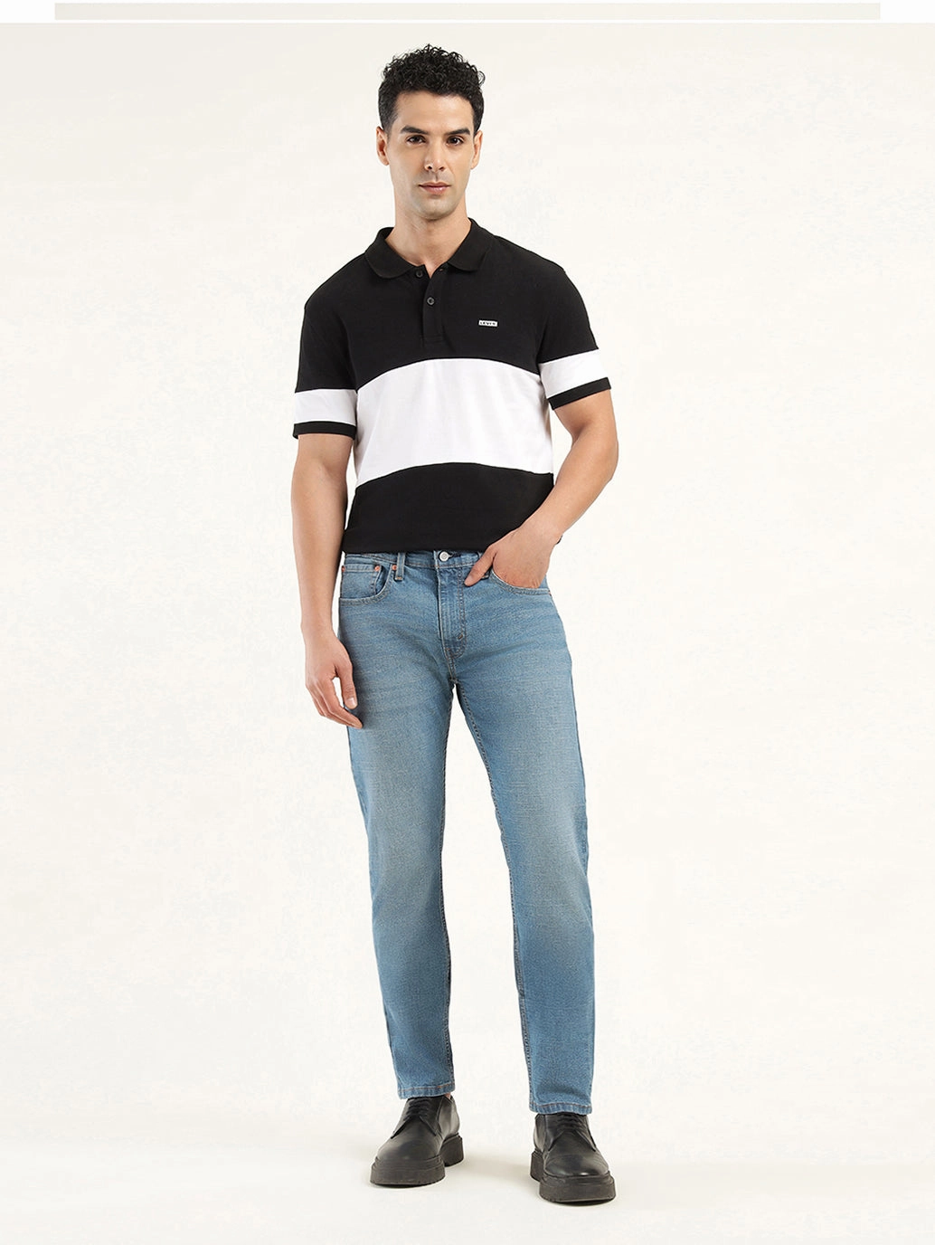 Men's 512 Indigo Slim Tapered Fit Mid Rise Jeans Utility Style Cool Day Look