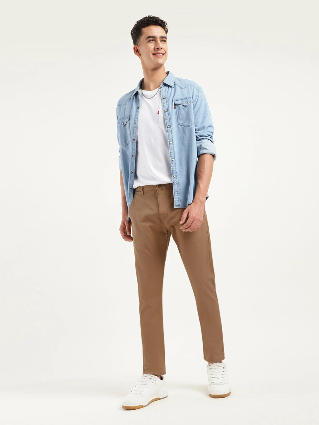 Men's 512 Slim Tapered Fit Brown Chinos SeamlessConstruction Anti Pilling Treatment