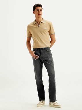 Men's 513 Charcoal Grey Slim Straight Fit Mid Rise Jeans Chill Outfit Relaxed Style Earthy