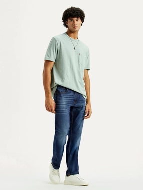 Earthy Streetwear Fan Nature Lover Men's 513 Dark Indigo Slim Straight Fit Mid Rise Jeans