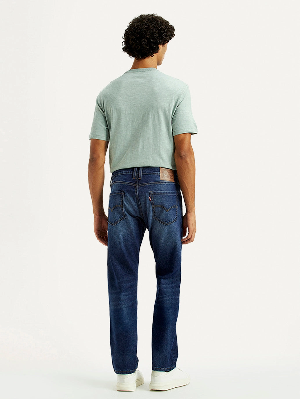 Men's 513 Dark Indigo Slim Straight Fit Mid Rise Jeans Textured Party Look Soft Stone Wash Finish