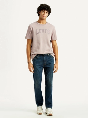 Always Stylish Men's 513 Dark Indigo Slim Straight Fit Mid Rise Jeans