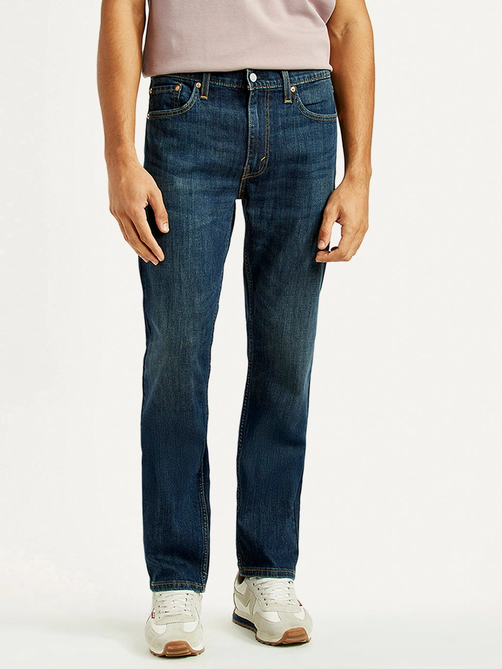 Layered Knee Panels quick dry Men's 513 Dark Indigo Slim Straight Fit Mid Rise Jeans