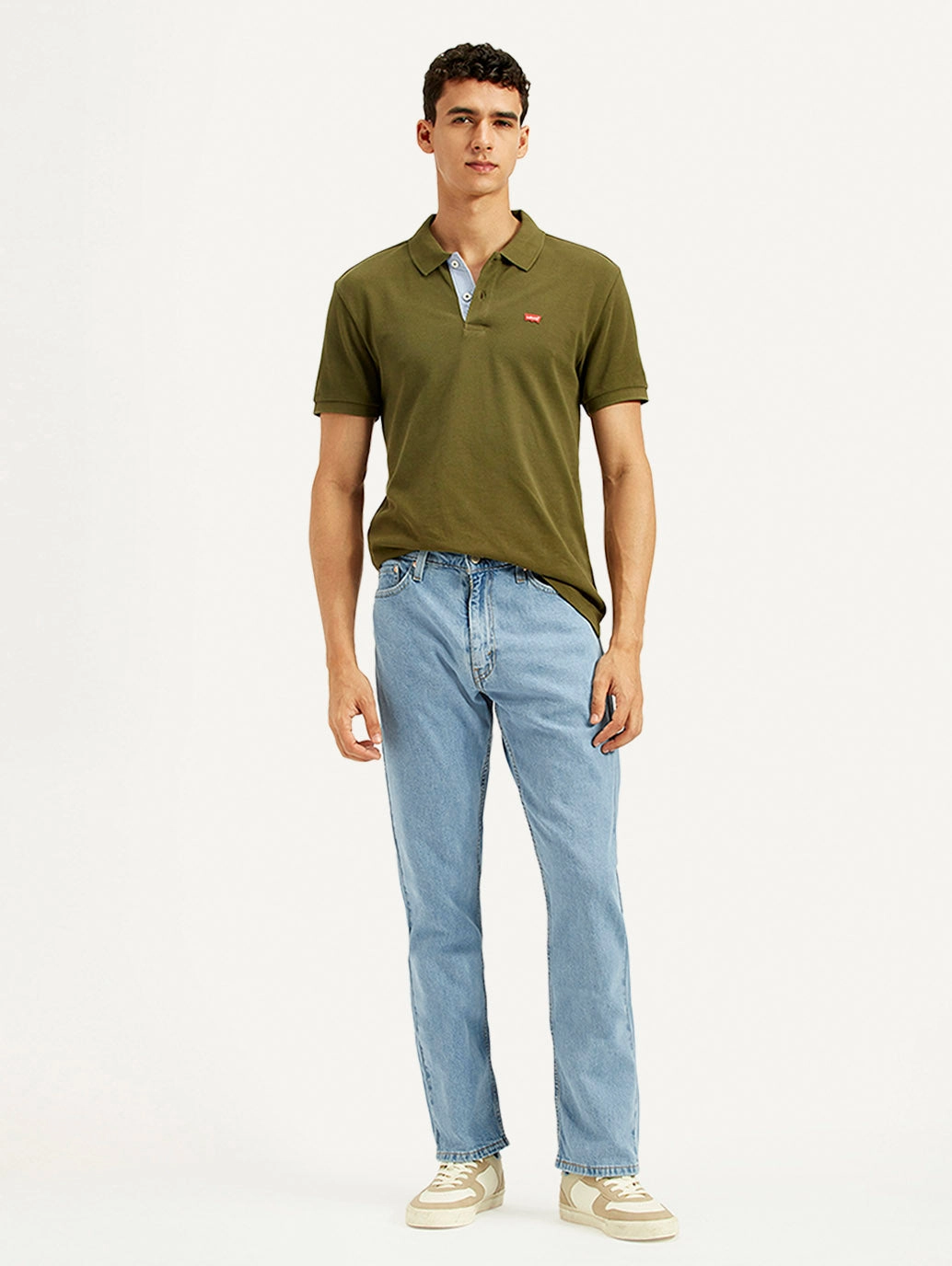 Men's 513 Light Blue Slim Straight Fit Mid Rise Jeans Stylish Vibrant