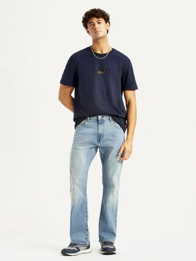 Men's 517 Light Blue Bootcut Fit Mid Rise Jeans Travel Outfit Professional Wear