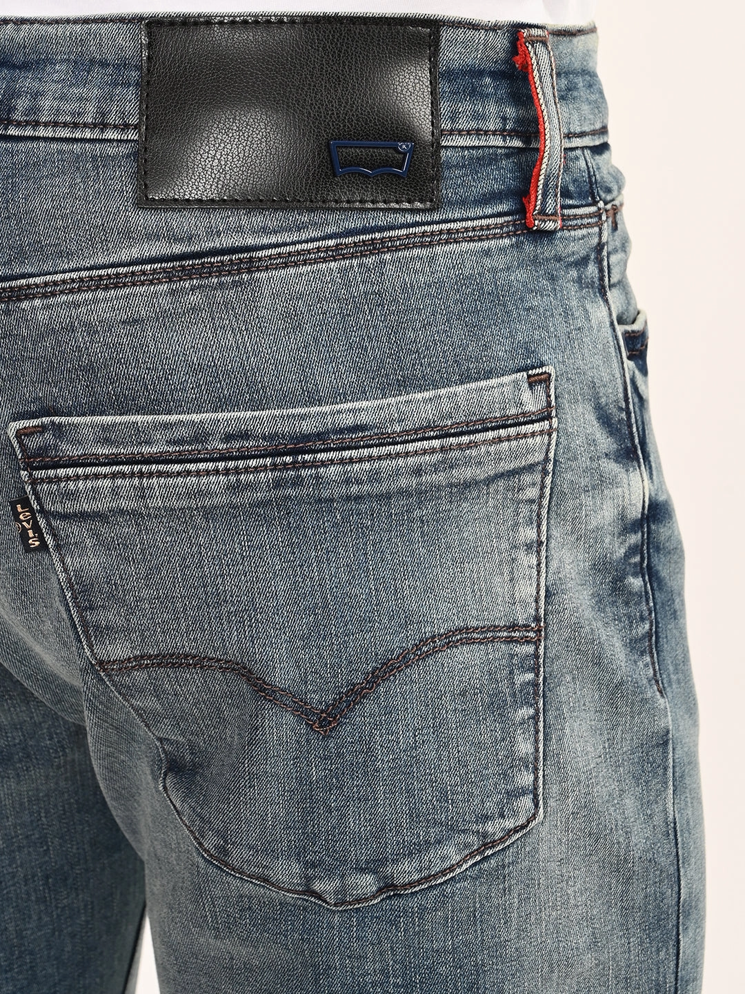 Men's 527 Blue Slim Bootcut Fit Mid Rise Jeans Casual Vibe