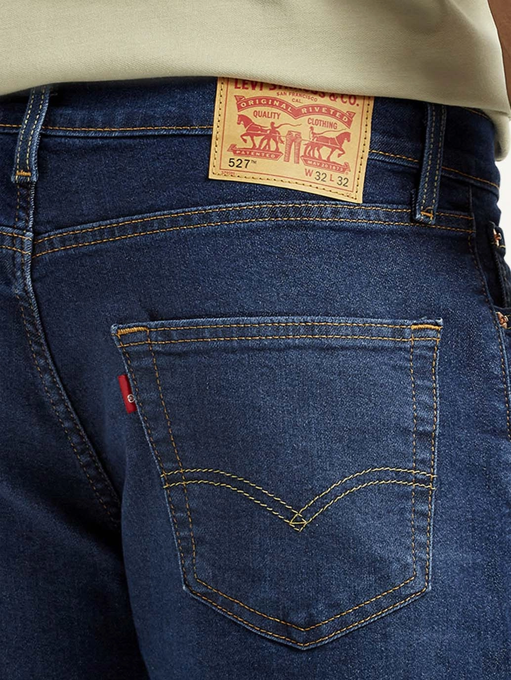 Edgy Design Men's 527 Indigo Slim Bootcut Fit Mid Rise Jeans