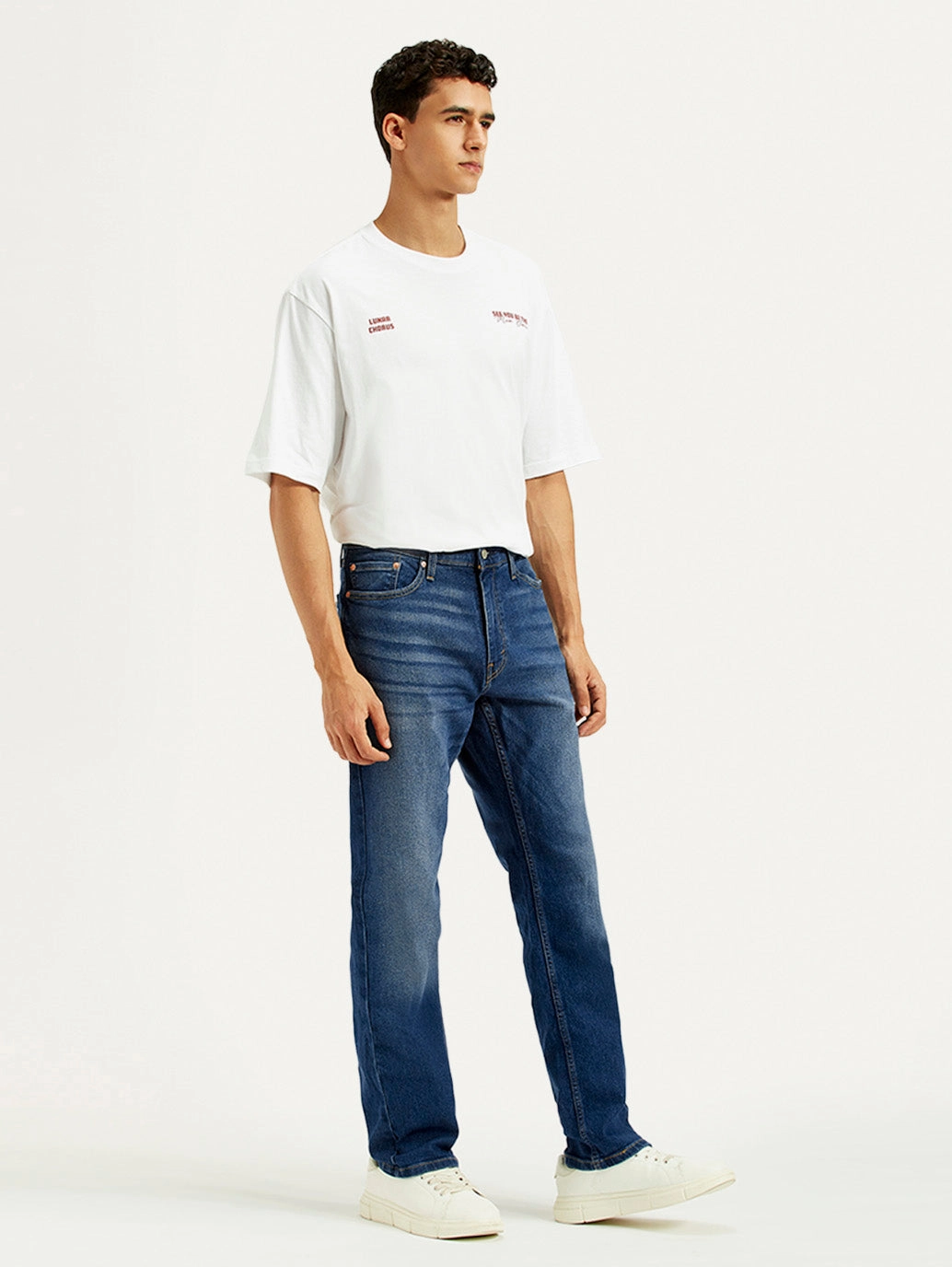 Men's 541 Blue Athletic Tapered Fit Mid Rise Jeans Fashion Lover Durable Minimalist Style Anti Bacterial Treatment