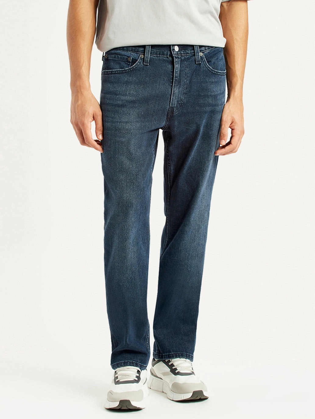 Men's 541 Dark Blue Athletic Tapered Fit Mid Rise Jeans No Bulk Seam Design Comfy Touch