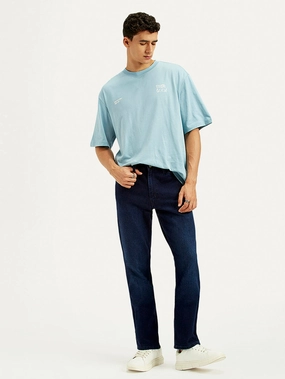 Men's 541 Dark Blue Athletic Tapered Fit Mid Rise Jeans comfortable option