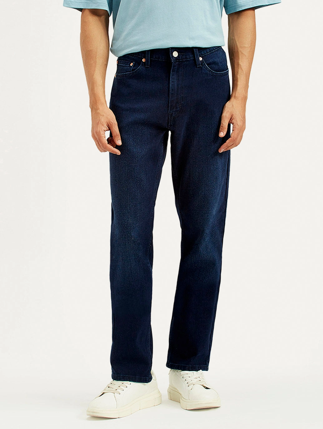 Relaxed Style Work Ready Outdoor Enthusiast Anti Slip Belt Loops Men's 541 Dark Blue Athletic Tapered Fit Mid Rise Jeans