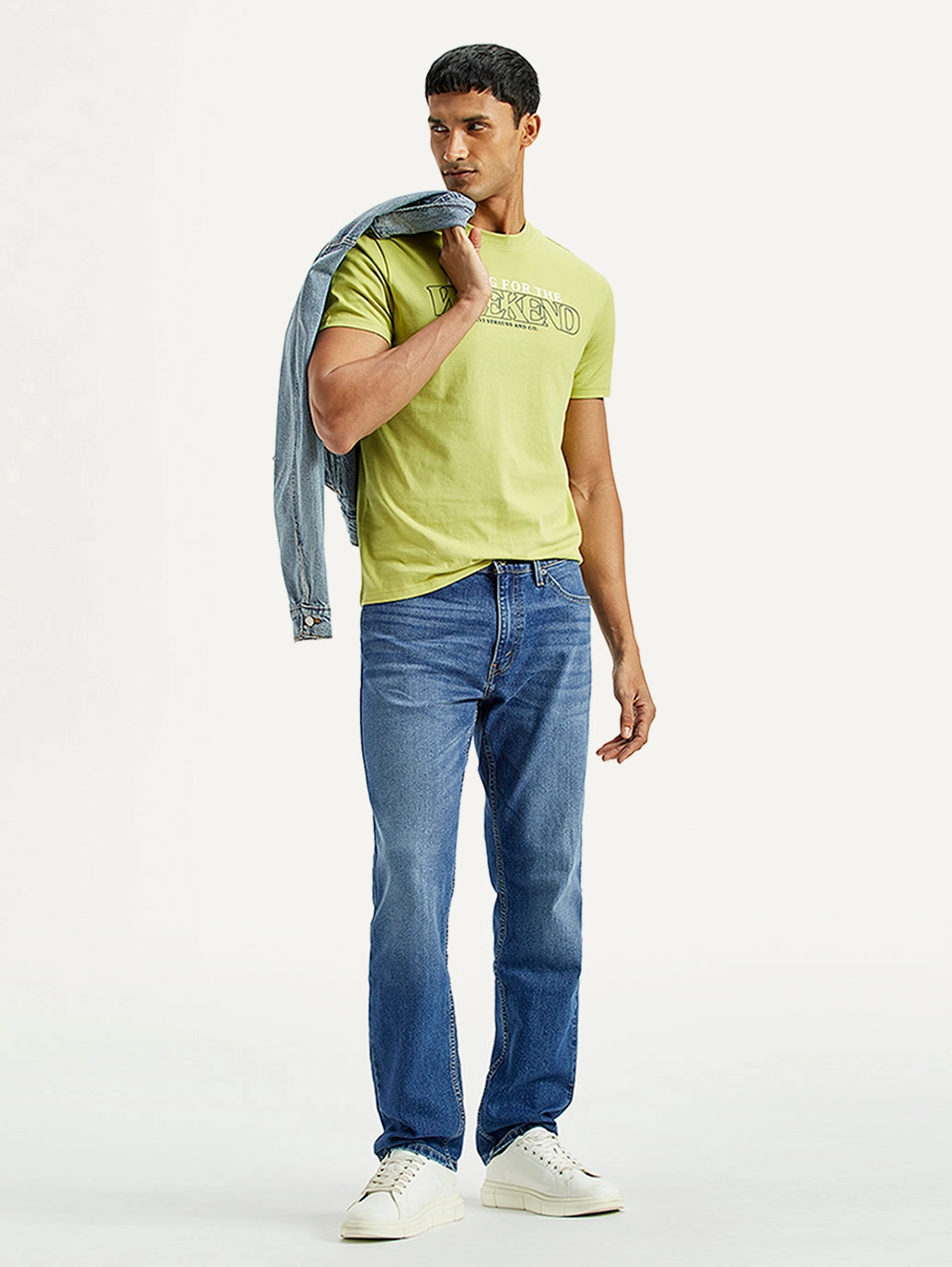 Men's 541 Indigo Athletic Tapered Fit Mid Rise Jeans Easy Fit Design High Quality Classic Wear Earthy