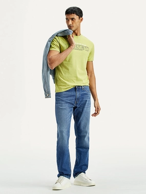 Men's 541 Indigo Athletic Tapered Fit Mid Rise Jeans Easy Fit Design High Quality Classic Wear Earthy