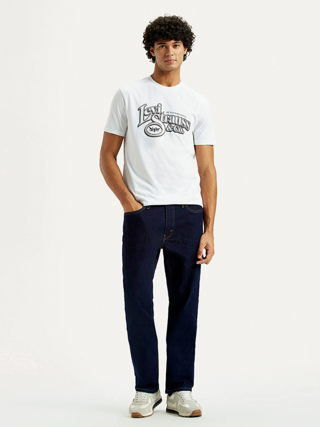 Men's 541 Navy Blue Athletic Tapered Fit Mid Rise Jeans Neutral Casual