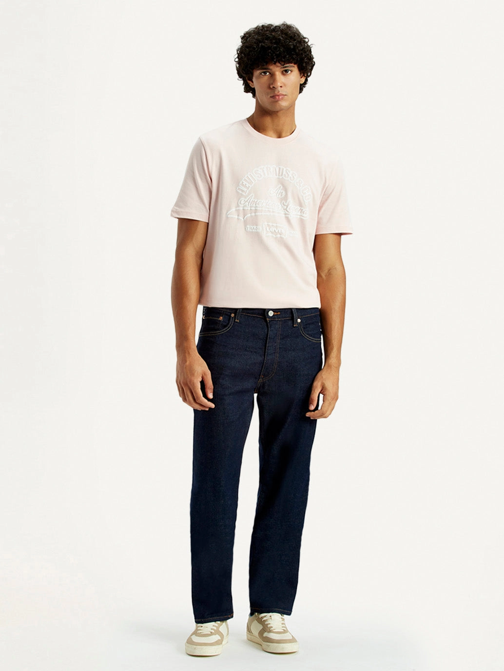 Nature Lover Party Look Shape Retention Men's 555 Dark Indigo Loose Fit Mid Rise Selvedge Jeans