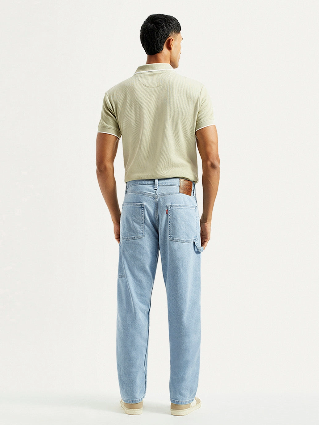 Easy Pair Minimalist Weekend Getaway Casual Men's 568 Light Blue Loose Fit Mid Rise Carpenter Jeans