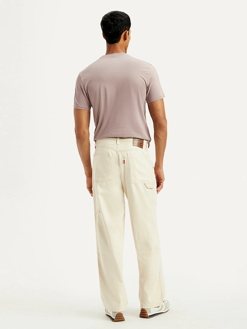 Men's 578 Cream Baggy Fit Mid Rise Carpenter Jeans Chill Outfit Spring Mood