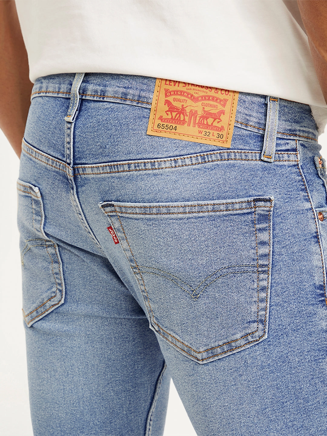 Sleek Design Men's 65504 Light Blue Skinny Fit Mid Rise Jeans