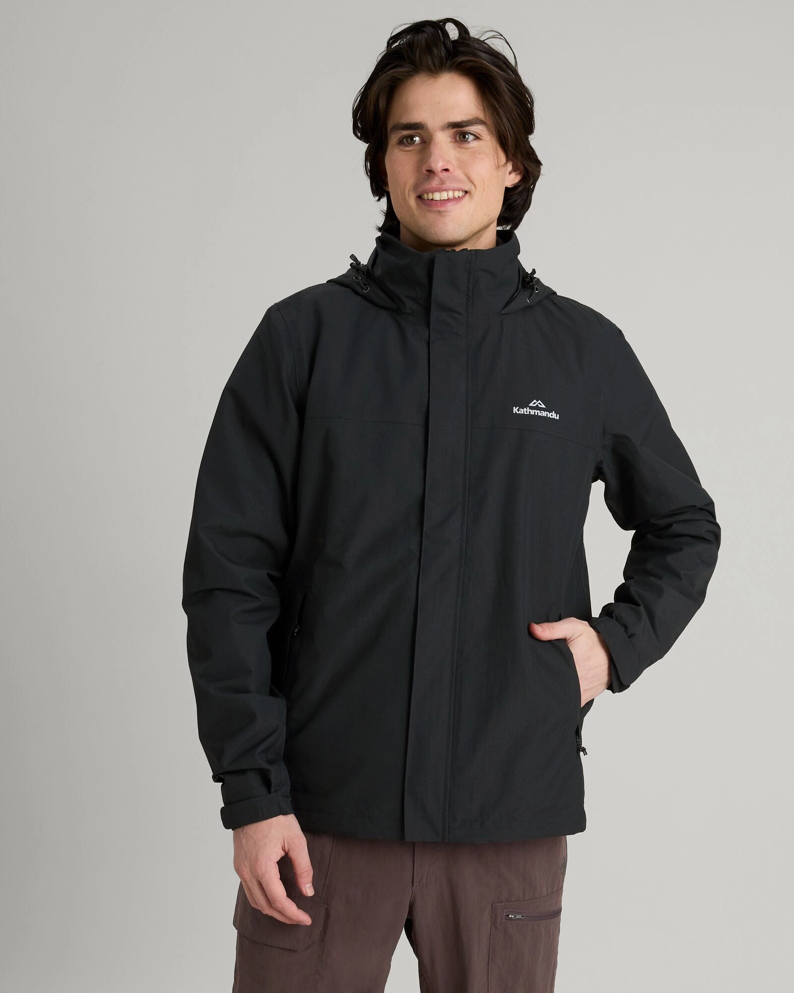 Men's Andulo 2-layer Rain Jacket - Black Heat Resistant Fabric Bonded Edge Finish