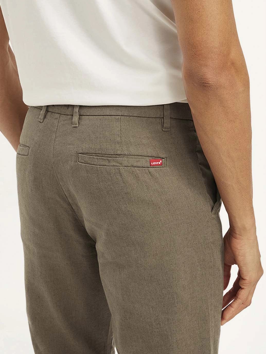 Compression Support Lining Men's Authentic Straight Fit Linen Chino Pants