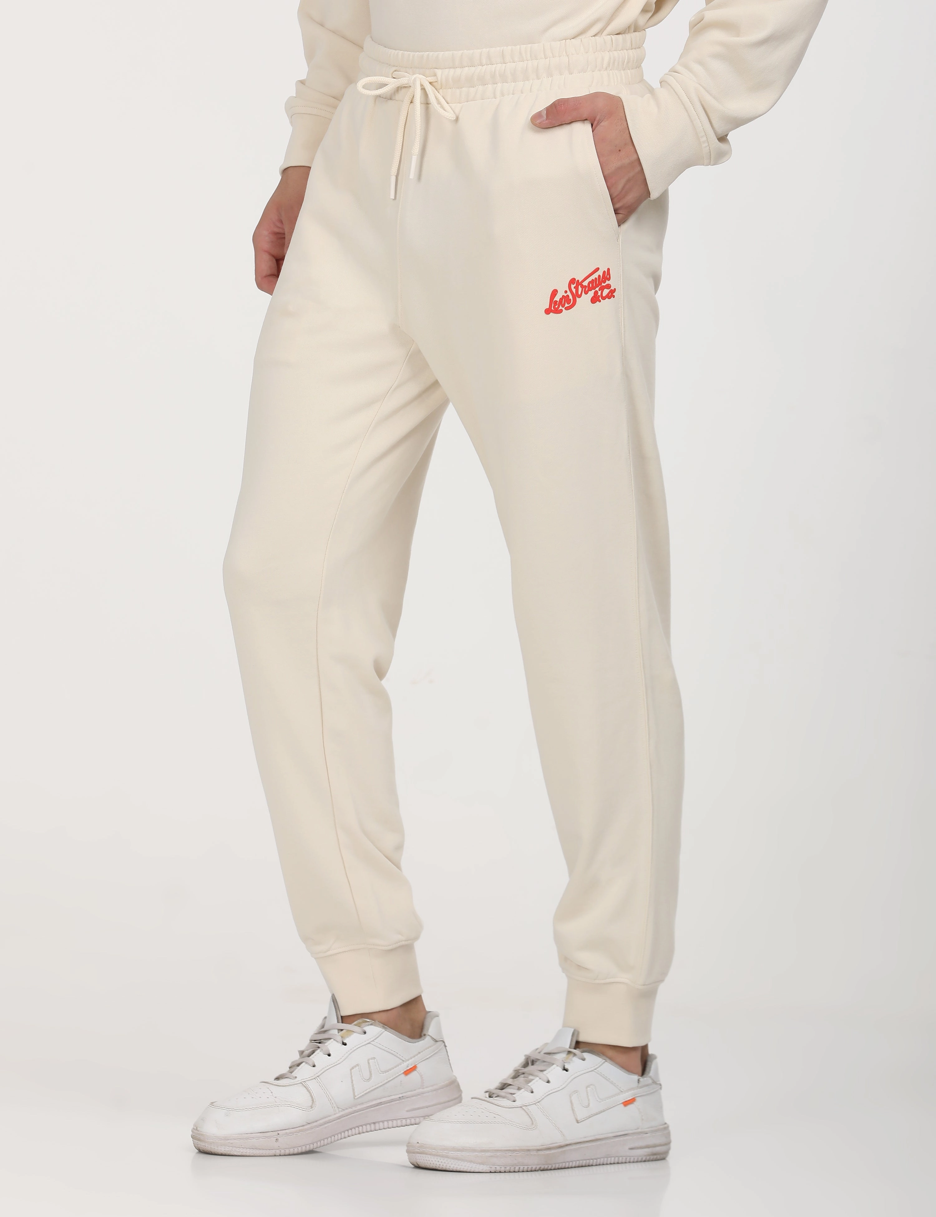 No Frills Fit Men's Beige Regular Fit Joggers