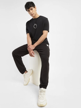 Men's Black Regular Fit Joggers Fashionable Appeal