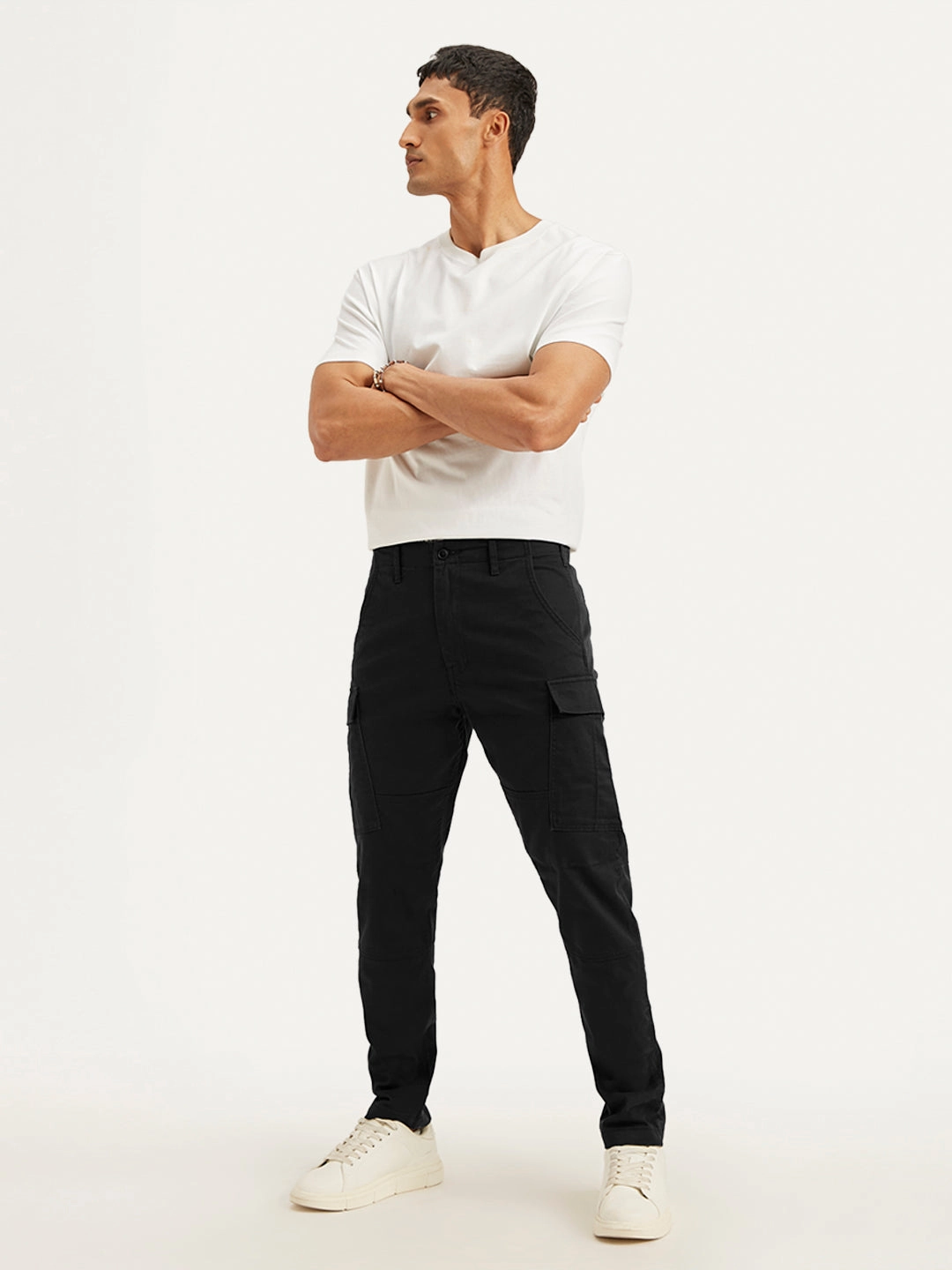 Active Design Wear Men's Black Relaxed Fit Cargo Trousers