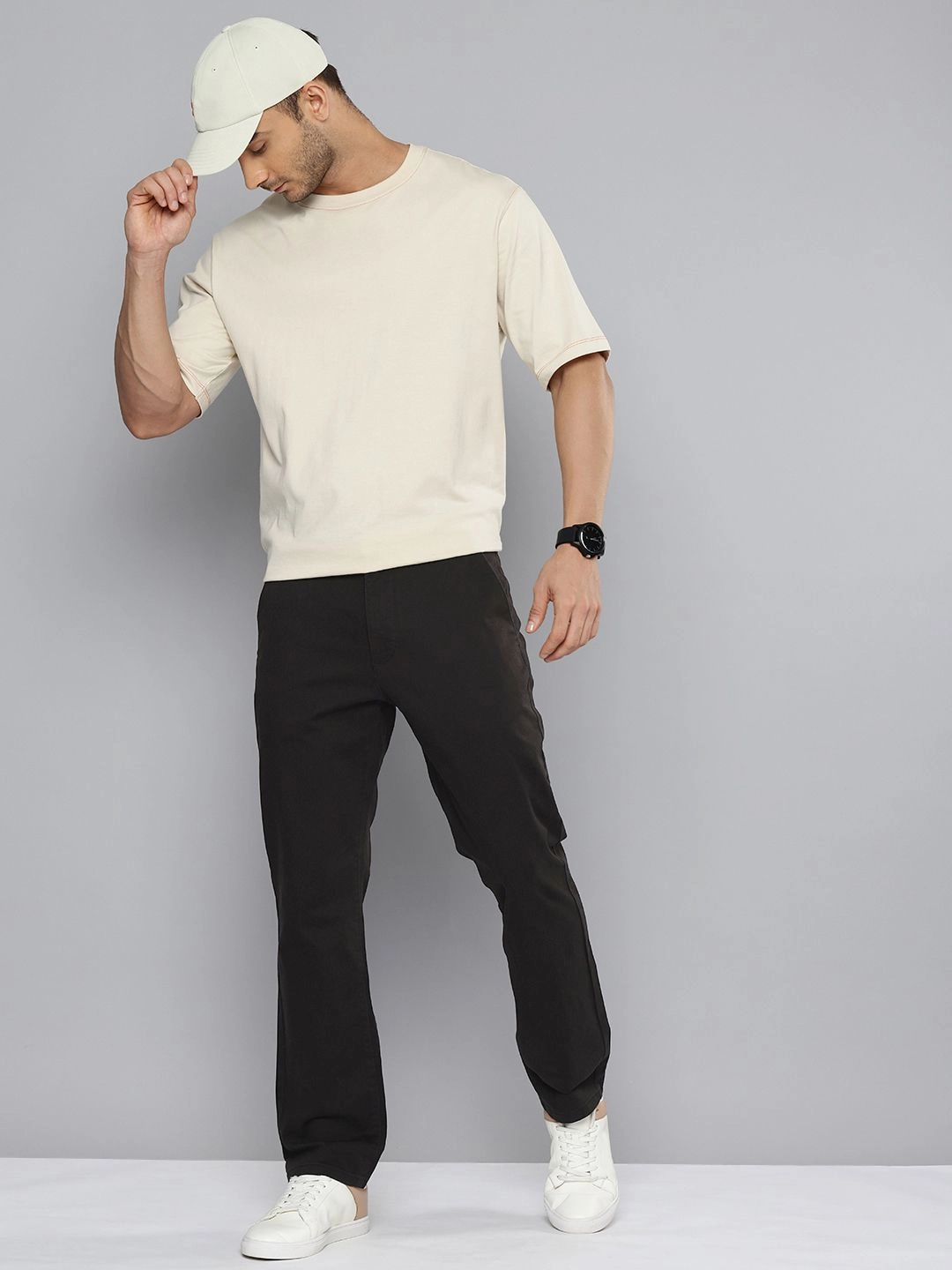 Men's Black Tapered Chinos ComfortWaistband Base Layer