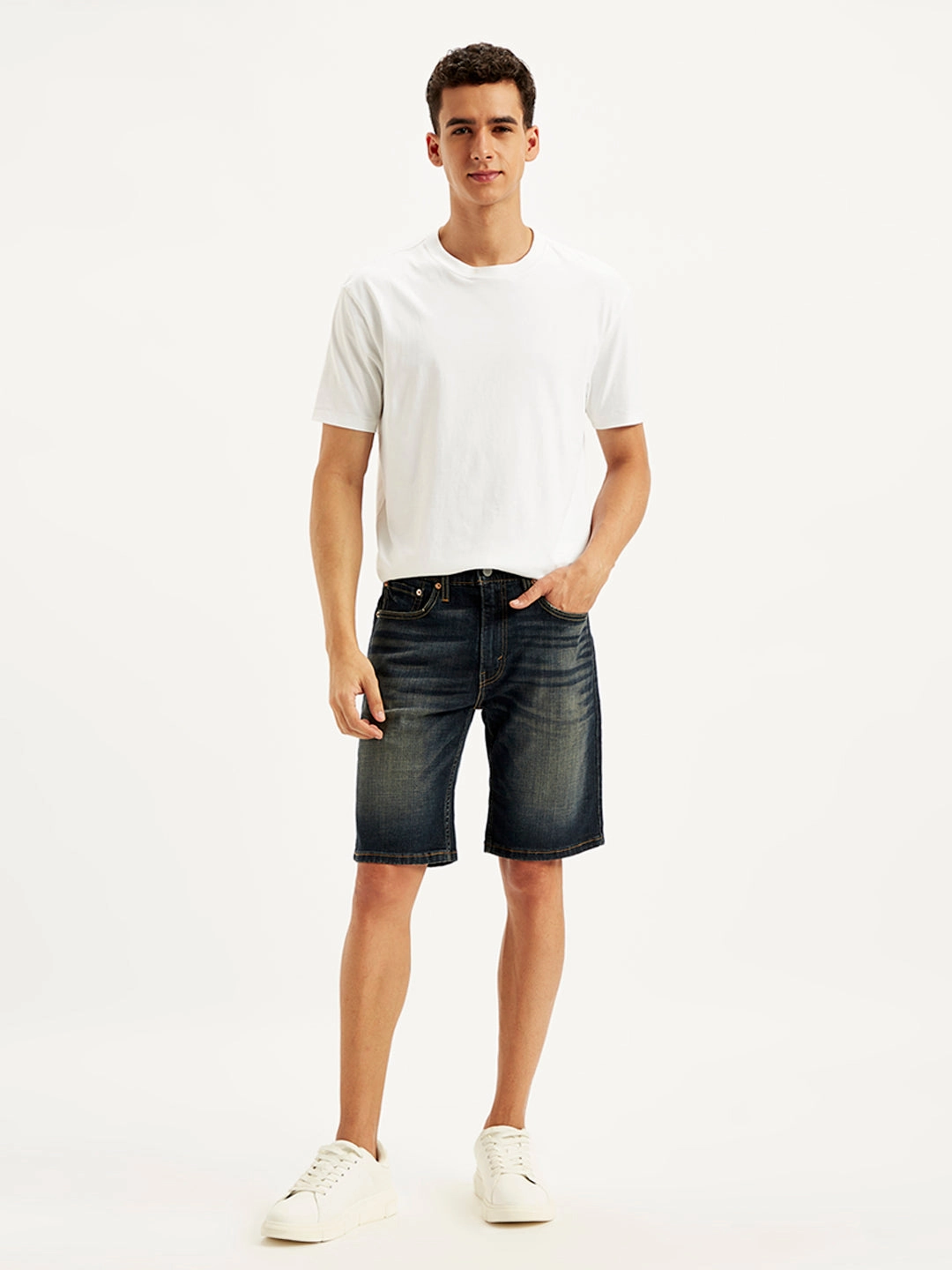 Flex Foam Insert Men's Black Tapered Denim Shorts