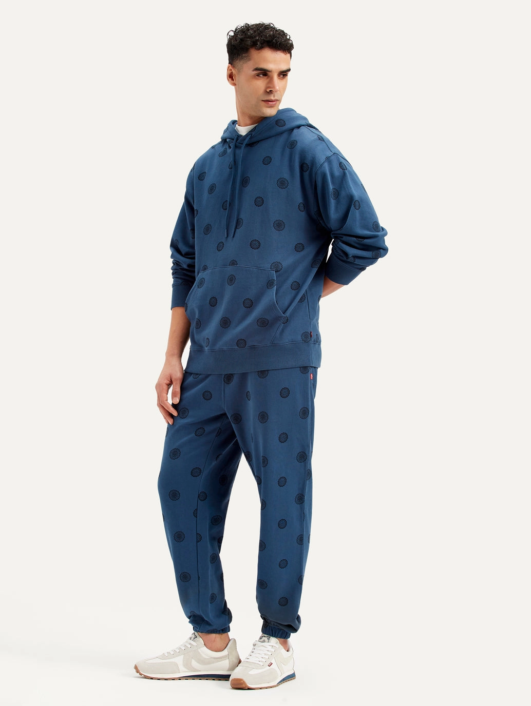 Men's Blue Regular Fit Joggers Light Waist