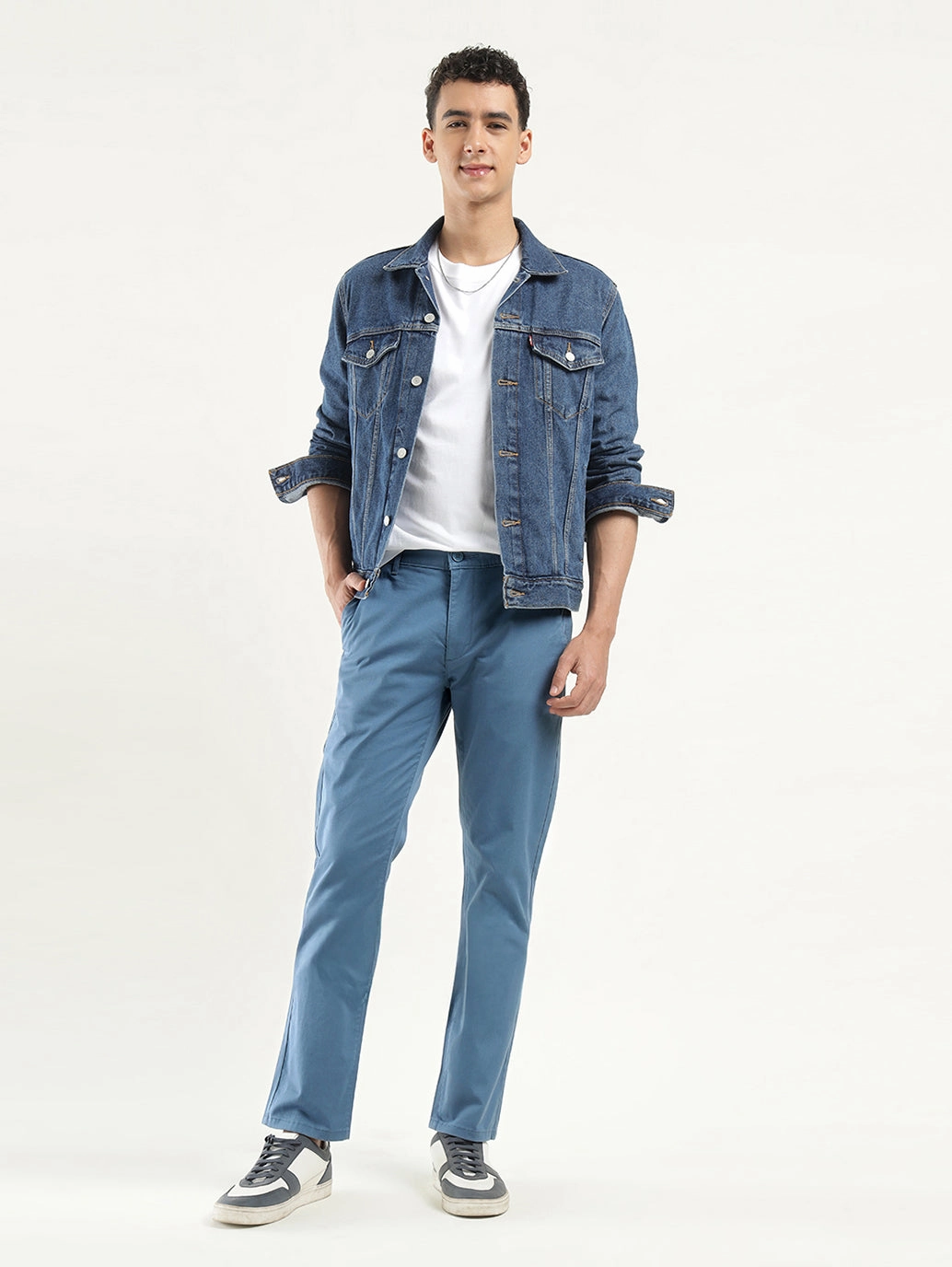 Men's Blue Slim Fit Chinos Timeless Appeal